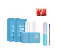 Mild Gel Nail Polish Remover Manicure Set, Gentle Non-Irritating Formula With Manicure Tools, Fast Effective & Safe For Daily At-Home Gel Nail Polish Removal (2 Bottles)