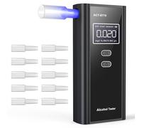 Milduall Etilometro Portatile, Alcol Test con Display LCD Digitale Etilometro con 10 Boccagli Etilometri Professionale Senza Contatto per Patry all'aperto