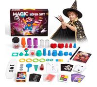 Milduall Set magico con costume da mago, 30 trucchi magici per principianti, istruzioni video e numerosi accessori, grande confezione regalo per compleanno, festa e scuola, giocattolo educativo