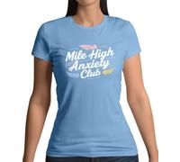 Mile High Ansia Club - Donna T-Shirt - Aviatore Divertente Viaggi Spaventato