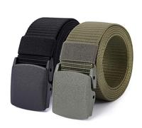 Mile High Life | Cintura in nylon | Cintura militare all'aperto | Fibbia sicura TSA YKK in plastica/metallo, Nero-510 oliva, 142CM