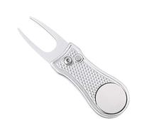 Mile High Life Divot Tool Pieghevole in Metallo Dotato di Pulsante e Marcatore Pallina da Golf Magnetico