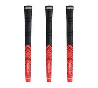 Mile High Life Manopole da golf, confezione da 3 pezzi, in gomma morbida, per tutte le stagioni, ad alte prestazioni, trazione e comfort, impugnature rosse per uomini e donne (set da 3)