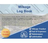 Mileage Log Book: Car Distance Tracker for Business, Personal Use | Odometer Checklist for Cars, Truckers | Undated 100 Pages, 8.25 x 6