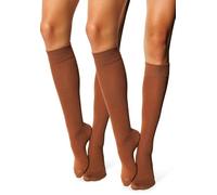 MILENA Calze Donna al Ginocchio Eleganti e Traspiranti per Moda Cosplay Sport e Uso Quotidiano Calzini Lunghi Comodi e Versatili Perfetti con Gonne e Shorts Caramello 2 Paia