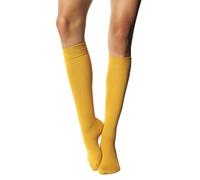 MILENA Calze Donna Sopra il Ginocchio - Calze Eleganti e Traspiranti per Moda, Cosplay, Sport e Uso Quotidiano - Calzini Lunghi Comodi e Versatili, Perfette per Gonne e Shorts, Senape EUR (37-41)