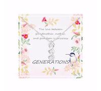 MILEPOSTJEW Collana in argento Sterling con ciondolo a forma di nipote, con ciondolo a forma di amore di tre generazioni, regalo sentimentale per la nonna che celebra l'eterno legame familiare