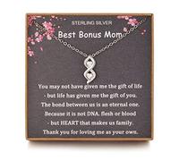 MILEPOSTJEW Regali per la mamma della figlia, regali per la matrigna, collana in argento Sterling 925, regali per la matrigna, collana per mamma bonus, regali per suocera, regali per l'adozione, Argento sterling, Zirconia cubica