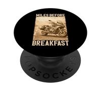 Miles Before Breakfast Moto Adventure Design PopSockets PopGrip Adesivo