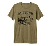 Miles Before WiFi Moto Camping Design Maglietta Premium