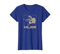 Miles Davis Monocromatico Marrone Maglietta, Donna, Blu Reale, M