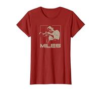Miles Davis Monocromatico Marrone Maglietta, Donna, Mirtillo Rosso, M