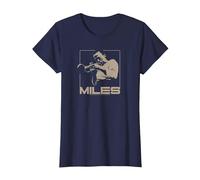 Miles Davis Monocromatico Marrone Maglietta, Donna, Navy, M