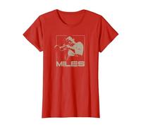 Miles Davis Monocromatico Marrone Maglietta, Donna, Rosso, M