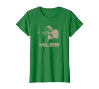 Miles Davis Monocromatico Marrone Maglietta, Donna, Verde Mela, M
