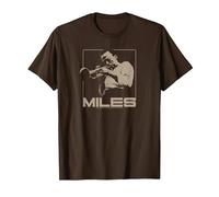 Miles Davis Monocromatico Marrone Maglietta, Uomo, Marrone, M