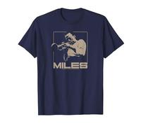 Miles Davis Monocromatico Marrone Maglietta, Uomo, Navy, M