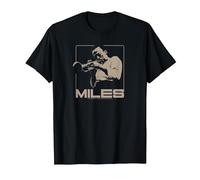 Miles Davis Monocromatico Marrone Maglietta, Uomo, Nero, M