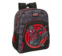MILES MORALES - Zaino scuola per bambini, adattabile al carrello, ideale per bambini in età scolare, comodo e versatile, qualità e resistenza, 32 x 12 x 38 cm