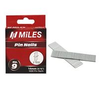 Miles Scatola da 1000 Chiodi Senza Testa nº9 14 mm, Colore Nero, Standard