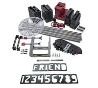 Milescraft 1212 SignPRO SignPro Sign Making Kit per router - 2,5 pollici e 1,5 pollici lettere orizzontali (166 modelli), 1,5 pollici e 2,5 pollici numeri verticali (80 modelli) - 3/8 pollici Router Bit incluso - Kit completo