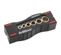 Milescraft 1312 Blocco per trapano portatile, con guide per trapano per 6 delle dimensioni più comuni di punte da trapano imperiali, accessorio per utensili di precisione