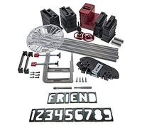 Milescraft SignPRO 1262 - Kit per la creazione di cartelli per router (metrico), lettere orizzontali da 64 mm e 34 mm (166 modelli), numeri verticali da 64 mm e 34 mm (80 modelli), punta da 9,5 mm