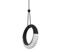 MILEY-S1 N Sospensione 1 luce con base a led 12W anello luminoso diffusore acrilico colore nero dimmerabile SDD 2800 - 5000K