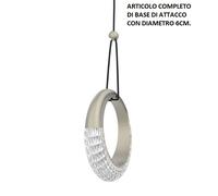 MILEY-S1 P Sospensione 1 luce con base a led 12W anello luminoso diffusore acrilico colore platino dimmerabile SDD 2800 - 5000K
