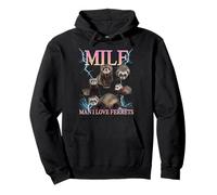 Milf Man I Love Ferrets Funny Ironic Acronym Joke Felpa con Cappuccio