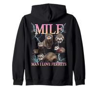 Milf Man I Love Ferrets Funny Ironic Acronym Joke Felpa con Cappuccio