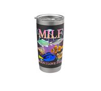 MILF Man I Love Fish Funny Ironic Acronym Joke Bicchiere termico in acciaio inox doppia parete