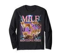 Milf Man I Love Foxes Funny Ironic Acronym Joke Maglia a Manica