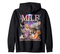 Milf Man I Love Furballs Funny Ironic Acronym Joke Felpa con Cappuccio