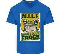 MILF Uomo Che Amo Le Rane Maglietta In Cotone A V Collo