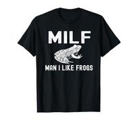 Milf Uomo Mi Piace Rane Divertente Rana Amanti Anfibio papà Scherzo Maglietta
