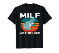 Milf Uomo Mi Piace Rane Divertente Rana Anfibio papà Scherzo Maglietta