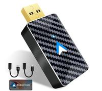Milfra Adattatore Android Auto Wireless Converti Android Auto cablato in Wireless,Android Auto Stick per autos con Wired AA Android 11-14,5GHz WiFi USB C/A, Plug & Play Mini Placcato oro Nero