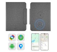 MiLi Custodia per passaporto con Apple Dov’è & Google Funzioni Trova, Tracker intelligente con tracciamento posizione, protezione RFID e ricarica wireless, accessorio da viaggio - Nero