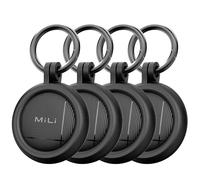 MiLi LiTag Duo Localizzatore Bluetooth con Portachiavi, Confezione da 1 | Compatibile con Apple Dov'è e Google Funzioni Trova, per Chiavi, Zaini e Bagagli, Nero