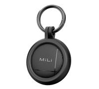 MiLi LiTag Duo Localizzatore Bluetooth con Portachiavi, Confezione da 4 | Compatibile con Apple Dov'è e Google Funzioni Trova, per Chiavi, Zaini e Bagagli, Nero