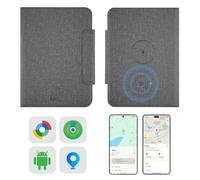 MiLi MiBook Portapassaporto Intelligente con Localizzatore Bluetooth | Compatibile con Apple Dov'è e Google Funzioni Trova, Protezione RFID, Ricarica Wireless, Grigio