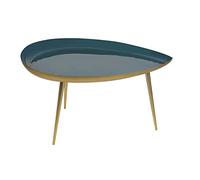 Miliboo Tavolino a goccia in acciaio laccato blu anatra L80 cm Drop