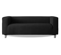 Milica Copridivano compatibile con divano IKEA Klippan e simili con braccioli alti | Modello Aruba | Tessuto elasticizzato lavabile | Vestibilità perfetta | Colore Nero