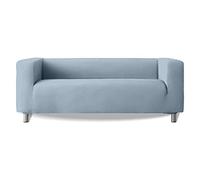 Milica | Copridivano elasticizzato compatibile con il modello Klippan di IKEA e simili | Per divani con braccioli alti | Tessuto morbido, e adattabile | Colore Celeste fresco e luminoso