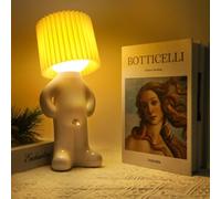 MILIEUR Lampada da tavolo per ragazzo timido, lampada da comodino portatile ricaricabile, speciale e divertente a forma di uomo, luce notturna con senso dell'umorismo, regalo per adulti, uomini,