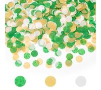 Milifox Coriandoli Biodegradabili,6500 Pezzi 67.5g Coriandoli Carnevale,Adatti per Decorazioni di Compleanni,Matrimoni,Anniversari,Giallo Verdi e Bianchi