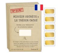 Milijou - Caccia al tesoro da grattare per assaggiare o festa di compleanno - attività per interni esterni vacanze giochi per bambini 5-12 anni - tema spionaggio -10 carte personalizzabili + 10