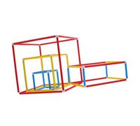 Milisten 1 Set geometria solida materiale giocattoli per la costruzione di steli da costruzione edificio giocattolo puzzle ad incastro geometrico blocchi di