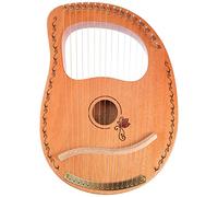 Milisten 1 Set in Legno Lyre Harp Instrument Classic 16 String Lyre Strumento con Chiave di Tuning Sostituire La Stringa Set di Stringhe Libro per Gli Amanti Della Musica Brown